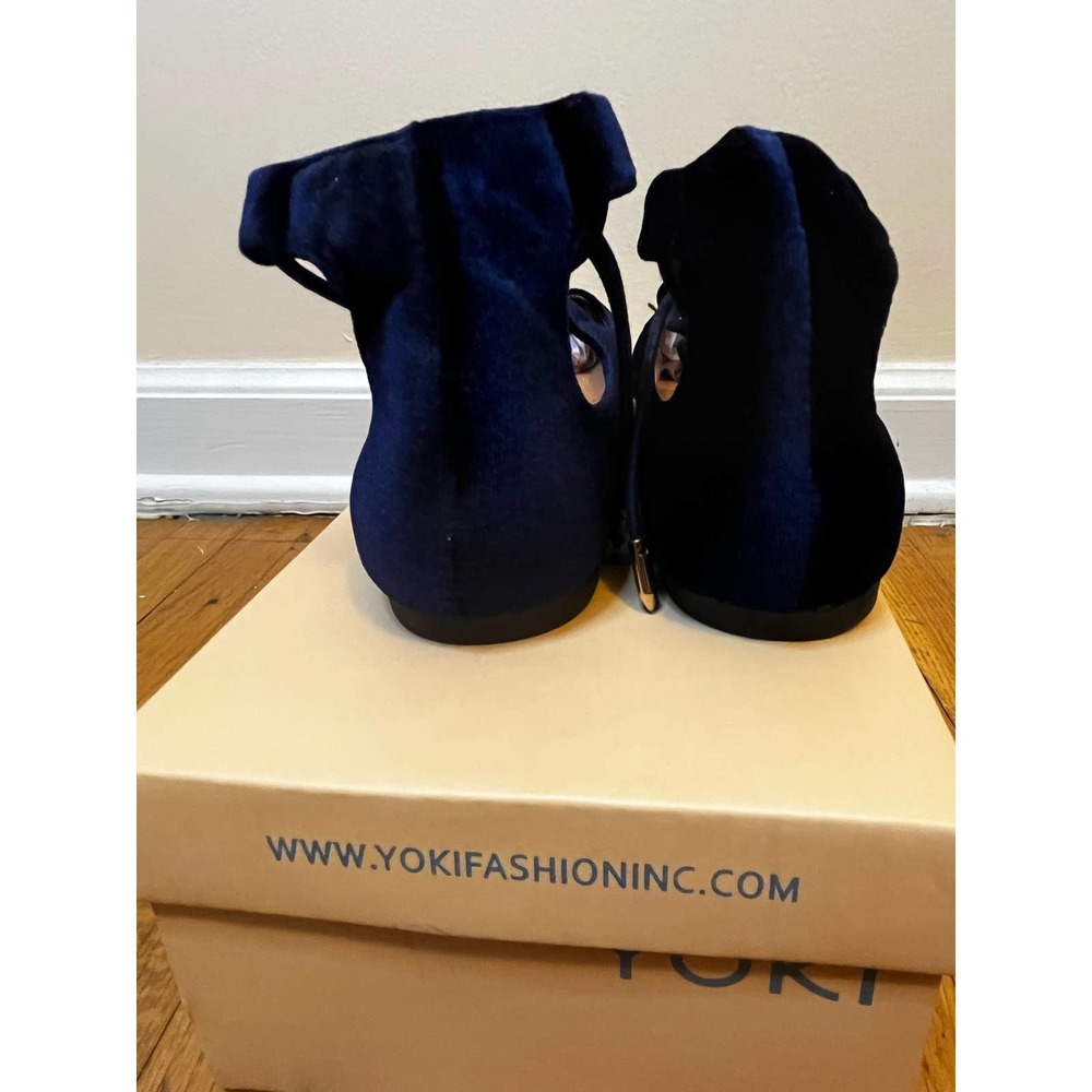 Yoki Women's Lace-up Velvet Pointed Toe Flat Urban 140 - Picture 4 of 7